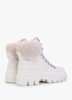Ash Patagonia Faux Fur Off White Leather Hiking Boots -Daniel Footwear Shop ash patagonia fur p132810 199195 image