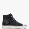 Ash Virgin Black Leather Buckled High Top Trainers