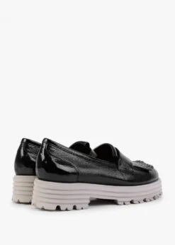Calpierre Aurora Black Patent Leather Fringed Loafers -Daniel Footwear Shop aurora p131481 202320 image