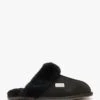 Black Double-Face Sheepskin Closed Mule Slippers