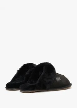 Black Double-Face Sheepskin Closed Mule Slippers -Daniel Footwear Shop aus closed mule p124299 201701 image