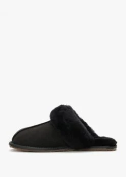 Black Double-Face Sheepskin Closed Mule Slippers -Daniel Footwear Shop aus closed mule p124299 201702 image