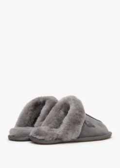 Grey Double-Face Sheepskin Closed Mule Slippers -Daniel Footwear Shop aus closed mule p124301 201711 image