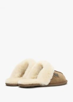 Tan Double-Face Sheepskin Closed Mule Slippers -Daniel Footwear Shop aus closed mule p124303 201721 image