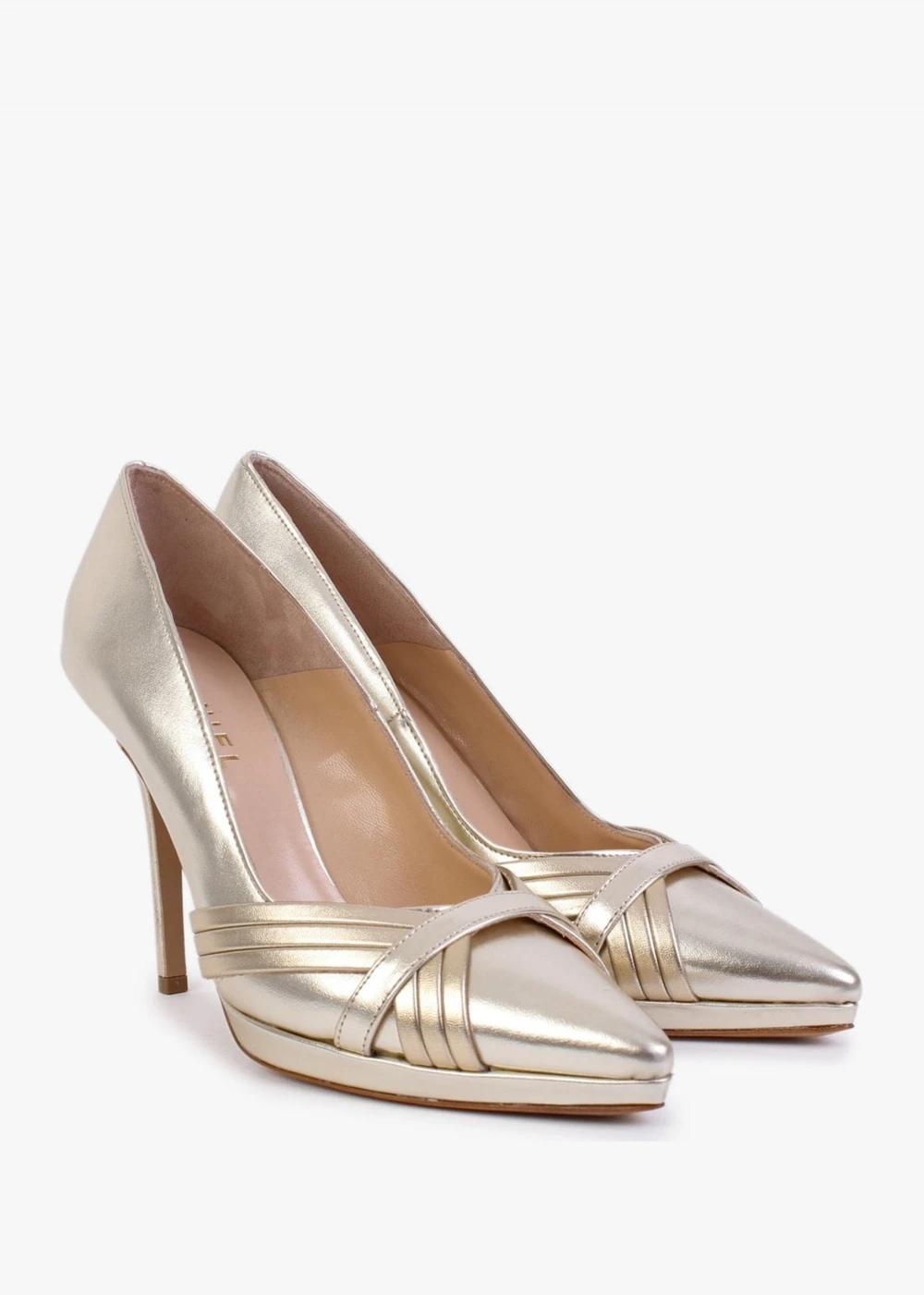 Avercor Gold Leather Court Shoes 2 Avercor Gold Leather Court Shoes - Image 2