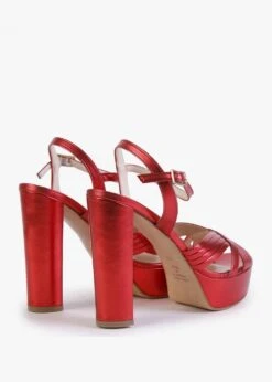 Avery Red Leather Platform Heeled Sandals 9 Avery Red Leather Platform Heeled Sandals -Daniel Footwear Shop avery p134562 196596 image