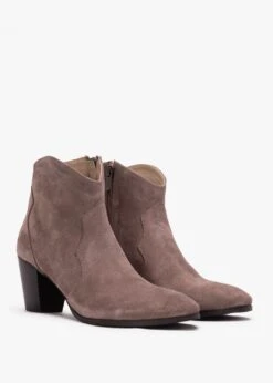 Barara Taupe Suede Western Ankle Boots -Daniel Footwear Shop barara p135995 202767 image