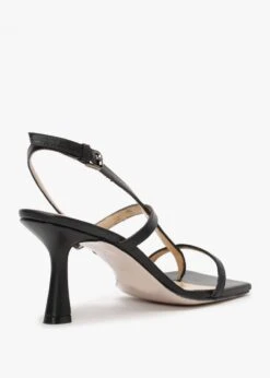 Barely Black Leather Square Toe Post Heeled Sandals -Daniel Footwear Shop barely black leather square toe post heeled sandals p122162 197181 image
