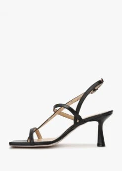 Barely Black Leather Square Toe Post Heeled Sandals -Daniel Footwear Shop barely black leather square toe post heeled sandals p122162 197182 image
