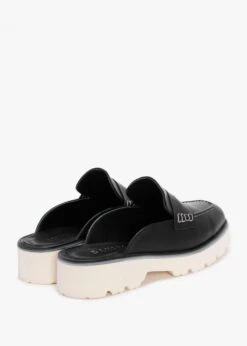 Beloba Black Leather Backless Loafers -Daniel Footwear Shop beloba p134952 194940 image