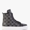 Bimpani Black Leather Quilted High Top Trainers