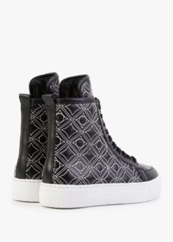 Bimpani Black Leather Quilted High Top Trainers -Daniel Footwear Shop bimpani p132474 198756 image