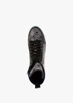 Bimpani Black Leather Quilted High Top Trainers -Daniel Footwear Shop bimpani p132474 198758 image