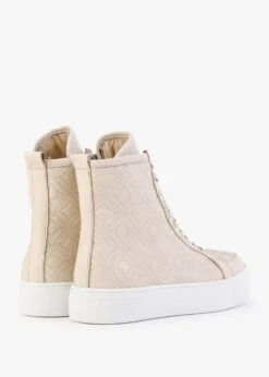 Bimpani Cream Leather Quilted High Top Trainers -Daniel Footwear Shop bimpani p132475 198761 image