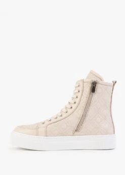 Bimpani Cream Leather Quilted High Top Trainers -Daniel Footwear Shop bimpani p132475 198762 image