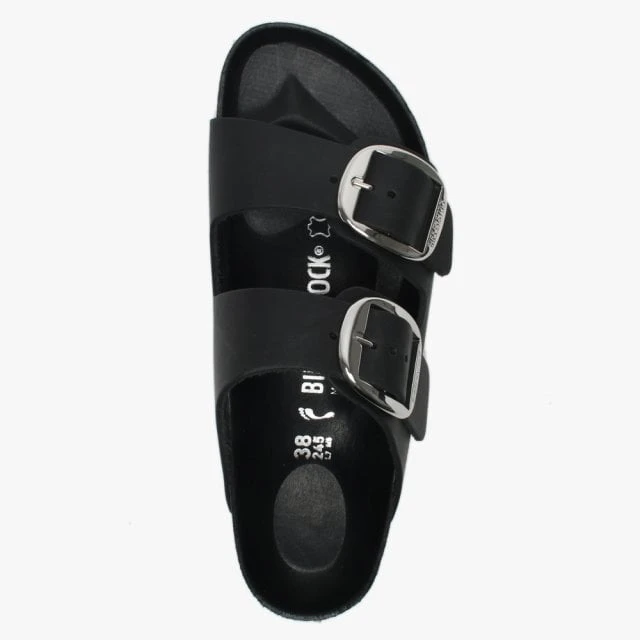 Birkenstock Arizona Big Buckle Black Leather Two Bar Mules 4 Birkenstock Arizona Big Buckle Black Leather Two Bar Mules - Image 4