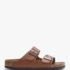 Birkenstock Arizona Ginger Brown Natural Leather Two Bar Mules