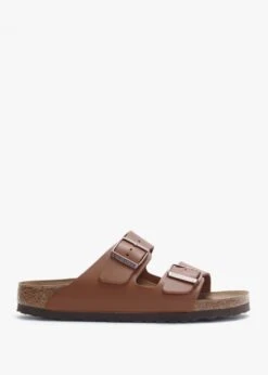 Birkenstock Arizona Ginger Brown Natural Leather Two Bar Mules