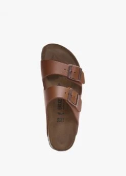 Birkenstock Arizona Ginger Brown Natural Leather Two Bar Mules -Daniel Footwear Shop bir arizona nl p135077 196926 image