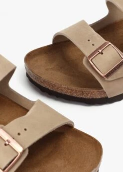 Birkenstock Men's Arizona Tabacco Brown Leather Two Bar Mules -Daniel Footwear Shop bir arizona oiled leather sandals p139202 211374 image