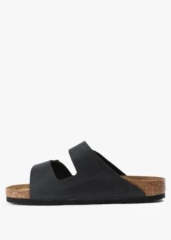 Birkenstock Men's Arizona Black Leather Two Bar Mules -Daniel Footwear Shop bir arizona oiled leather sandals p139203 211378 image