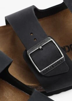 Birkenstock Men's Arizona Black Leather Two Bar Mules -Daniel Footwear Shop bir arizona oiled leather sandals p139203 211379 image