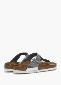 Birkenstock Gizeh Silver Leather Toe Post Sandals -Daniel Footwear Shop bir gizeh p96305 202622 image