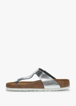 Birkenstock Gizeh Silver Leather Toe Post Sandals -Daniel Footwear Shop bir gizeh p96305 202623 image