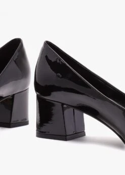 Black Patent Leather Block Heel Court Shoes -Daniel Footwear Shop black patent leather block heel court shoes p143284 217170 image
