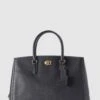 Coach Brooke Carryall Black Leather Tote Bag