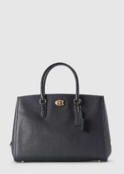 Coach Brooke Carryall Black Leather Tote Bag