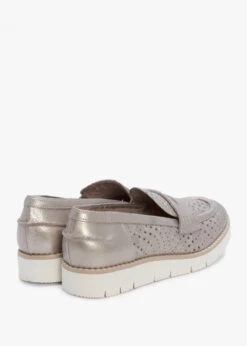 Conlo Gold Leather Laser Cut Loafers -Daniel Footwear Shop conlo p135316 195508 image