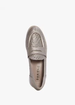 Conlo Gold Leather Laser Cut Loafers -Daniel Footwear Shop conlo p135316 195510 image