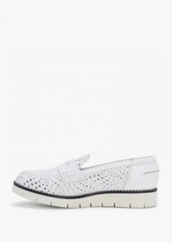 Conlo White Leather Laser Cut Loafers -Daniel Footwear Shop conlo p135317 195514 image