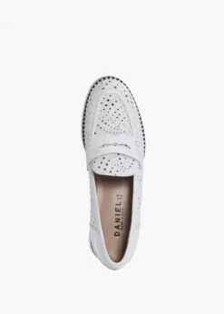 Conlo White Leather Laser Cut Loafers -Daniel Footwear Shop conlo p135317 195515 image