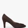 Courtie Brown Suede Mid Heel Court Shoes