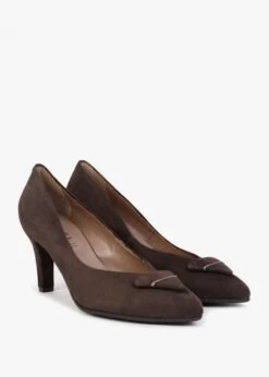 Courtie Brown Suede Mid Heel Court Shoes -Daniel Footwear Shop courtie p132485 198800 image