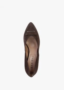 Courtie Brown Suede Mid Heel Court Shoes -Daniel Footwear Shop courtie p132485 198803 image