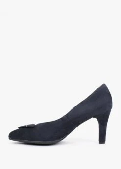 Courtie Navy Suede Mid Heel Court Shoes -Daniel Footwear Shop courtie p132487 198807 image