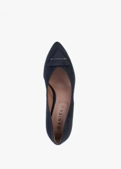 Courtie Navy Suede Mid Heel Court Shoes -Daniel Footwear Shop courtie p132487 198808 image