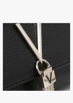Valentino Divina Black Gold Pebbled Shoulder Bag -Daniel Footwear Shop divina black gold pebbled shoulder bag p131462 198193 image