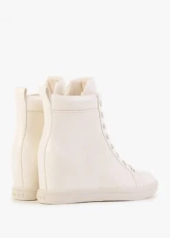 DKNY Calz Cream Glazed Wedge High Top Trainers -Daniel Footwear Shop dkny calz p132560 199028 image