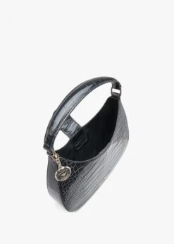 Emporio Armani Moc Croc Black Hobo Bag 7 Emporio Armani Moc Croc Black Hobo Bag -Daniel Footwear Shop ea croc baguette p135672 200190 image