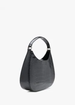 Emporio Armani Moc Croc Black Hobo Bag 8 Emporio Armani Moc Croc Black Hobo Bag -Daniel Footwear Shop ea croc baguette p135672 200191 image