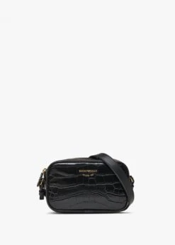 Emporio Armani Croc II Black Camera Bag