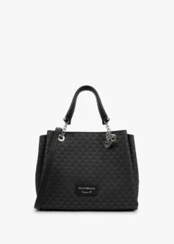 Emporio Armani Eagle Black Repeat Logo Tote Bag