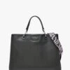 Emporio Armani Large Black Leather Tote Bag