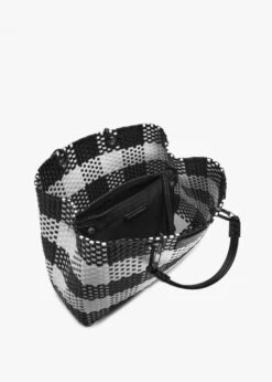 Emporio Armani Myea Warm White & Black Woven Checked Shopper Bag -Daniel Footwear Shop ea myea shopper p134558 194513 image