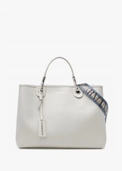 Emporio Armani Mercury Geranium Pebbled Shopper With Pouch
