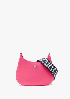 Emporio Armani Recycle PVC Fuxia & Navy Gummy Shoulder Bag